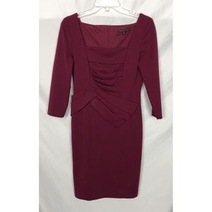 David Meister Purple Sheath Cocktail Dress Size 2